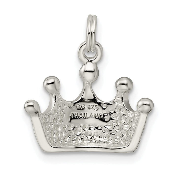 Solid Sterling Silver Polish Finish Crown Charm