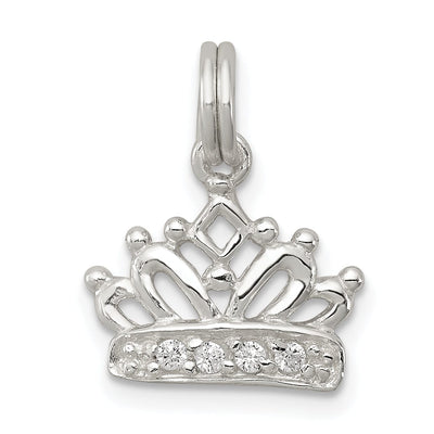 Sterling Silver Polished Finish C.Z Crown Charm at $ 21.76 only from Jewelryshopping.com