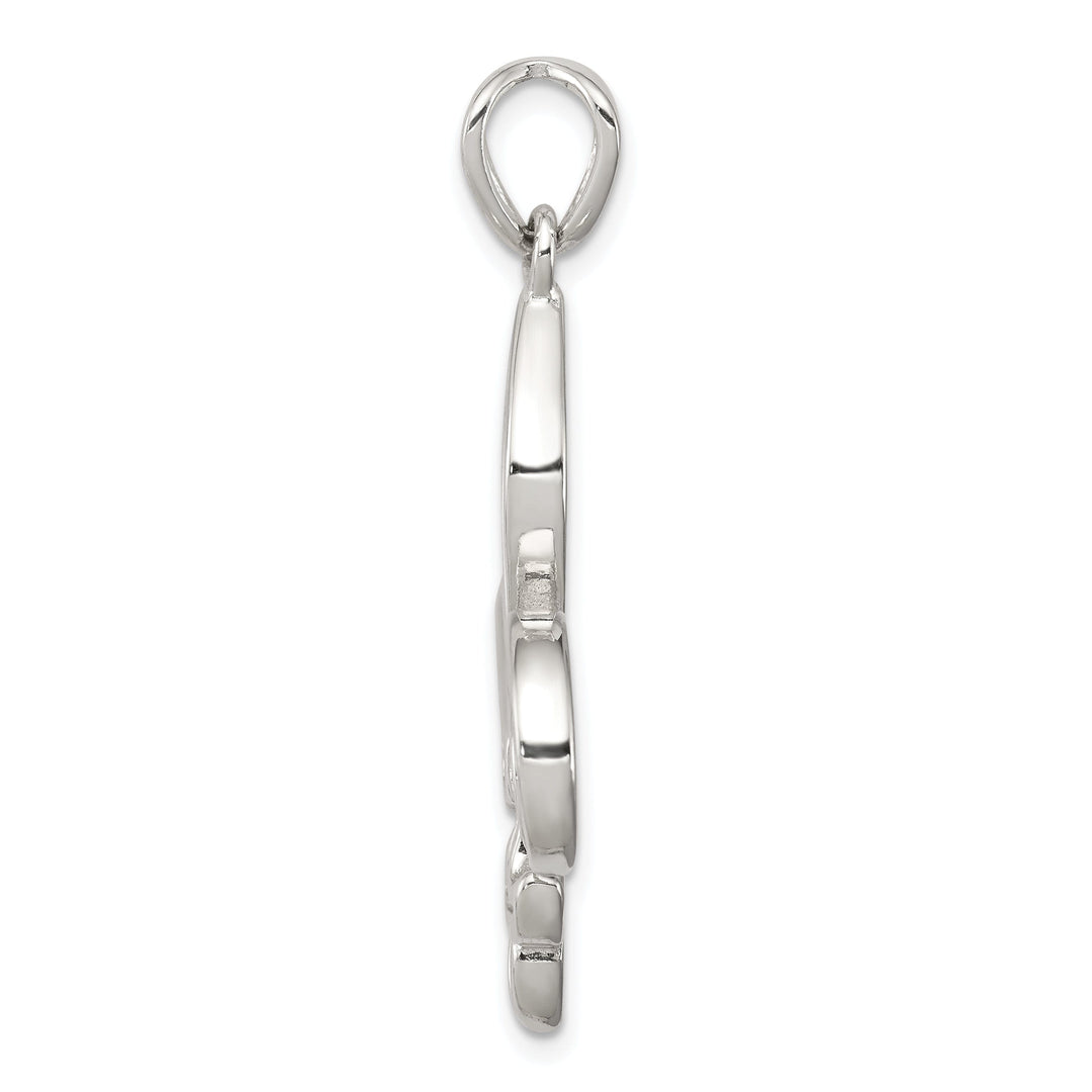 Silver Polished Finish Fleur de Lis Charm