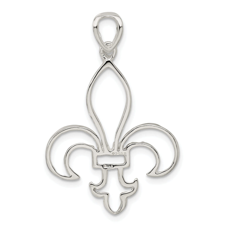 Silver Polished Finish Fleur de Lis Charm