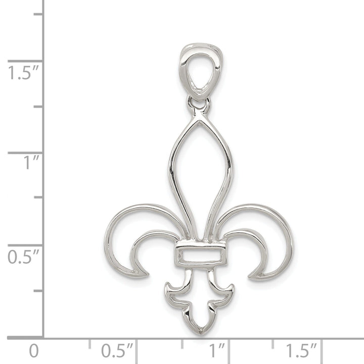 Silver Polished Finish Fleur de Lis Charm