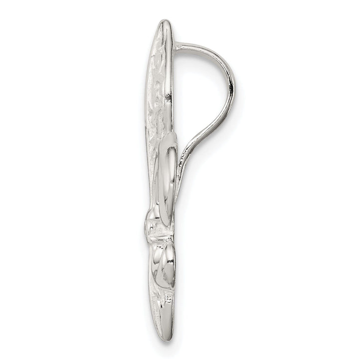 Sterling Silver Polish Fleur De Lis Slide Charm