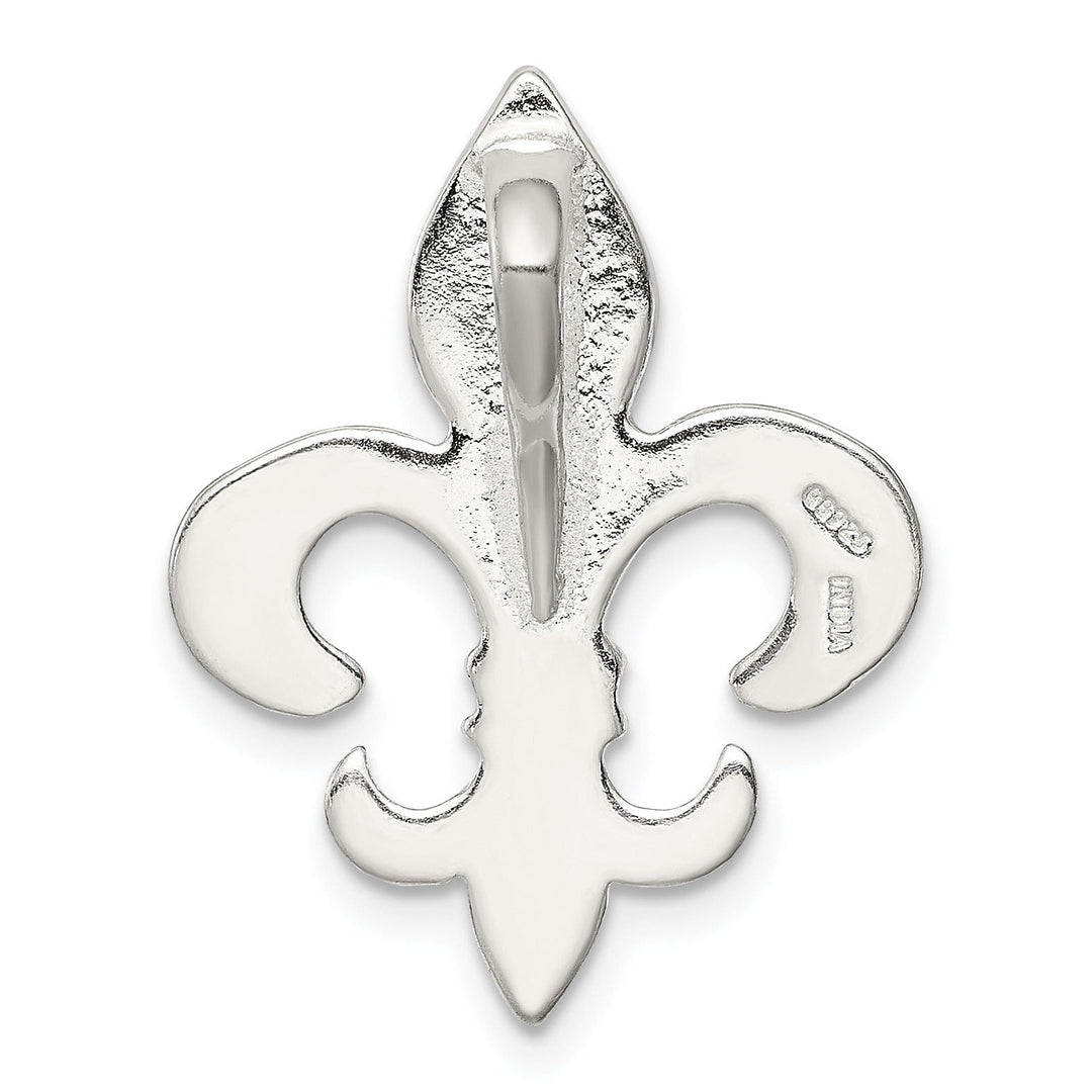 Sterling Silver Polish Fleur De Lis Slide Charm