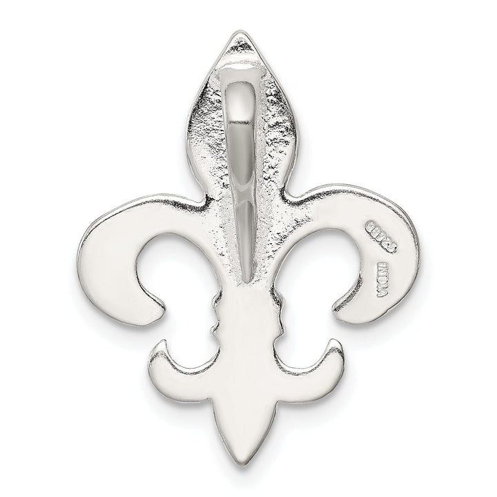 Sterling Silver Polish Fleur De Lis Slide Charm