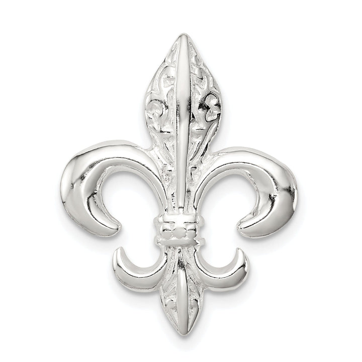 Sterling Silver Polish Fleur De Lis Slide Charm