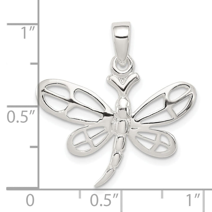 Sterling Silver Polished Dragonfly Pendant