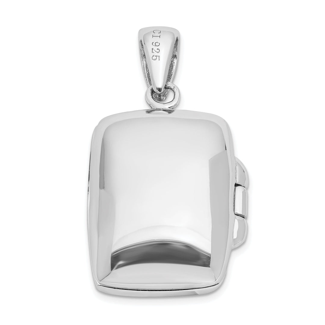 Sterling Silver Rhodium-plated Onyx Locket