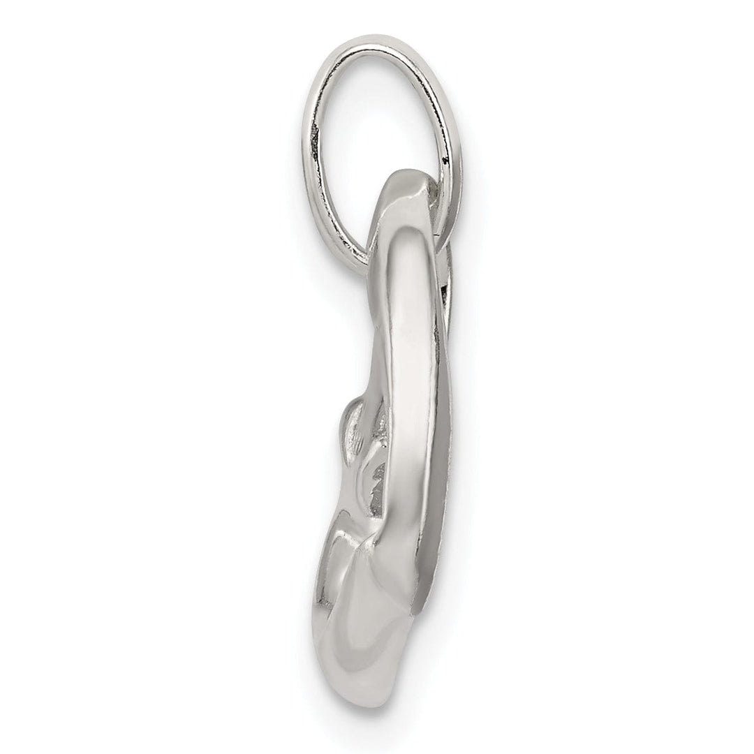 Sterling Silver Polished C.Z Heart Charm