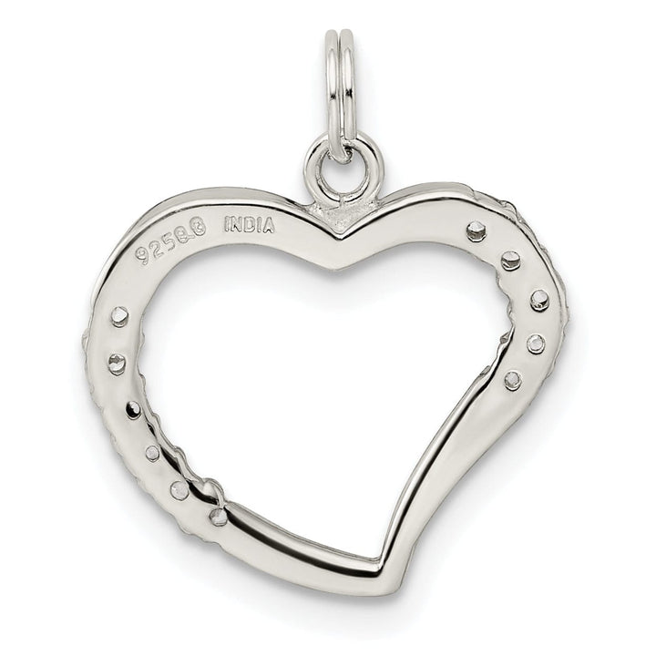 Sterling Silver Polished Multi C.Z Heart Charm