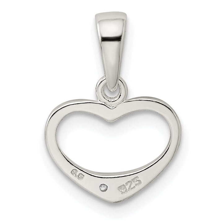 Sterling Silver Polished C.Z Heart Charm