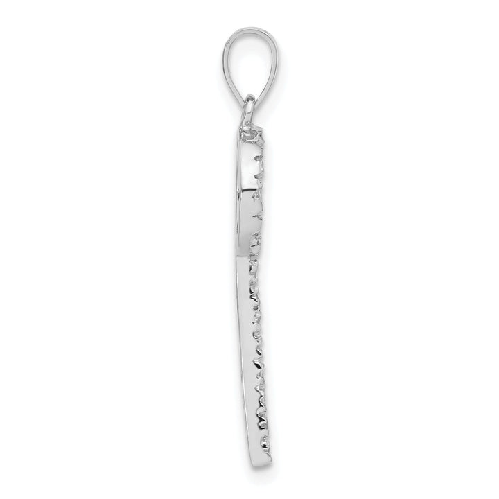 Sterling Silver Cubic Zirconia Key Shape Pendant