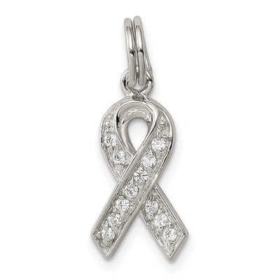 Sterling Silver C.Z Awareness Ribbon Pendant at $ 13.46 only from Jewelryshopping.com