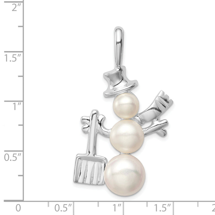 Silver Fresh Water Cultured Pearl Snowman Charm