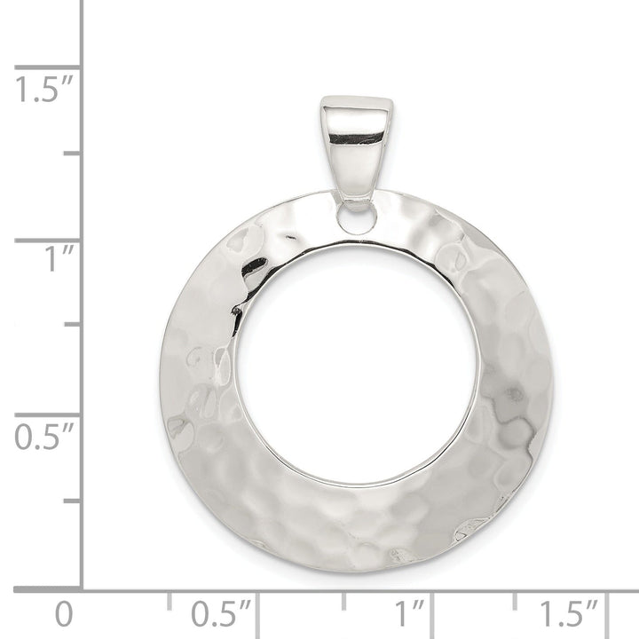 Sterling Silver Hammered Circle Pendant