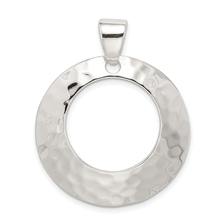 Sterling Silver Hammered Circle Pendant
