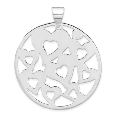Sterling Silver Round Cut-Out Hearts Pendant at $ 29.4 only from Jewelryshopping.com
