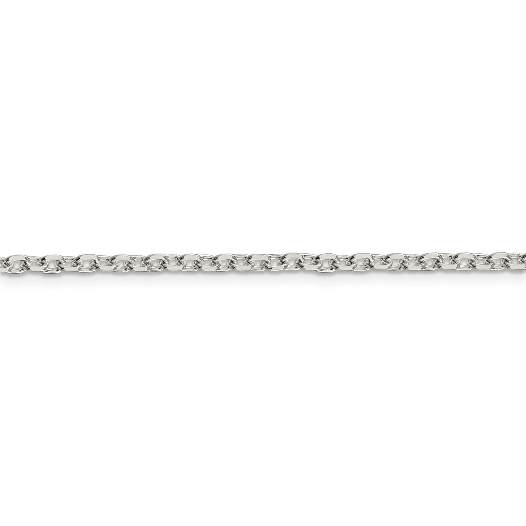 Silver Polish 2.75-mm Beveled Oval Cable Chain
