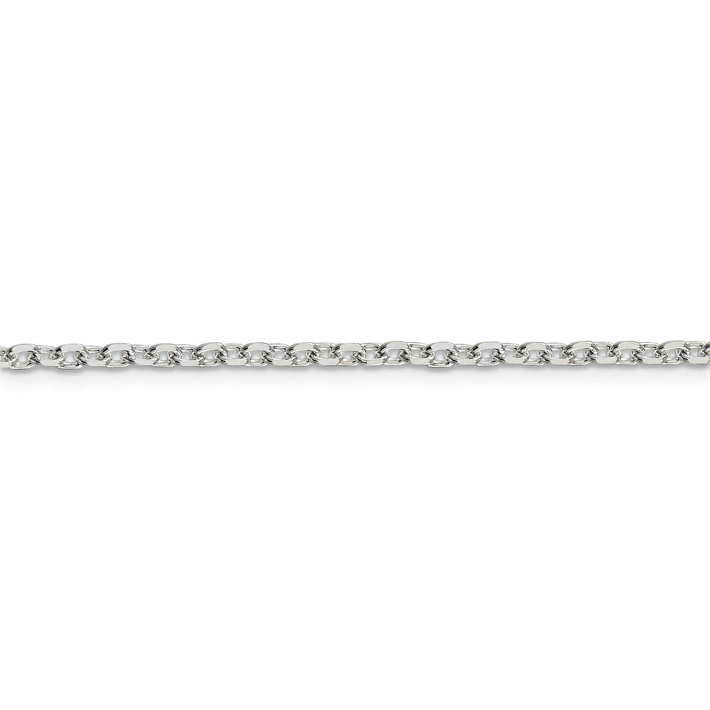 Silver Polish 2.75-mm Beveled Oval Cable Chain