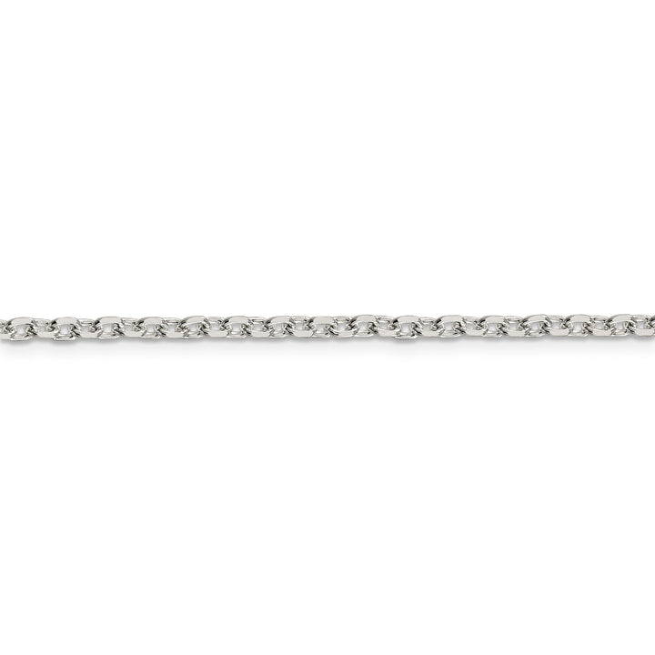 Silver Polish 2.75-mm Beveled Oval Cable Chain