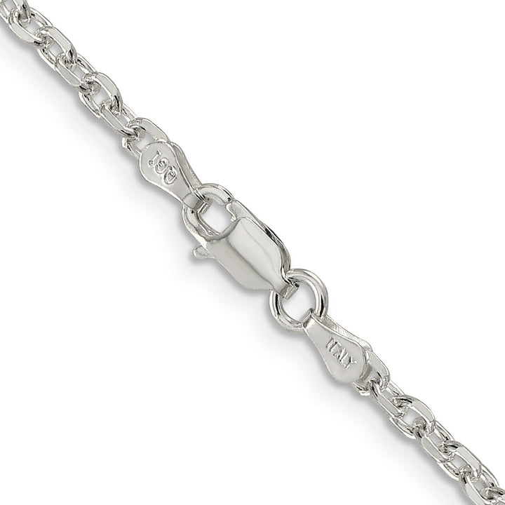 Silver Polish 2.75-mm Beveled Oval Cable Chain