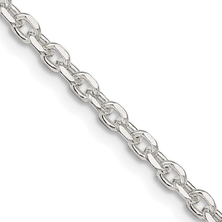 Silver Polish 2.75-mm Beveled Oval Cable Chain