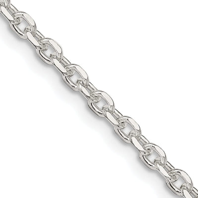 Silver Polish 2.75-mm Beveled Oval Cable Chain at $ 11.1 only from Jewelryshopping.com