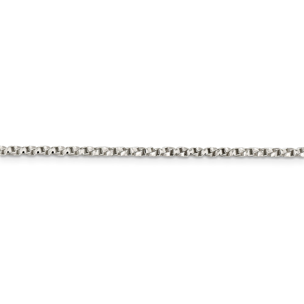Silver Polished 2.25-mm Twisted Box Chain