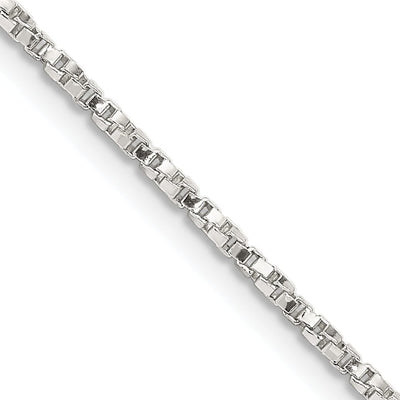 Silver Polished 1.35-mm Twisted Box Chain