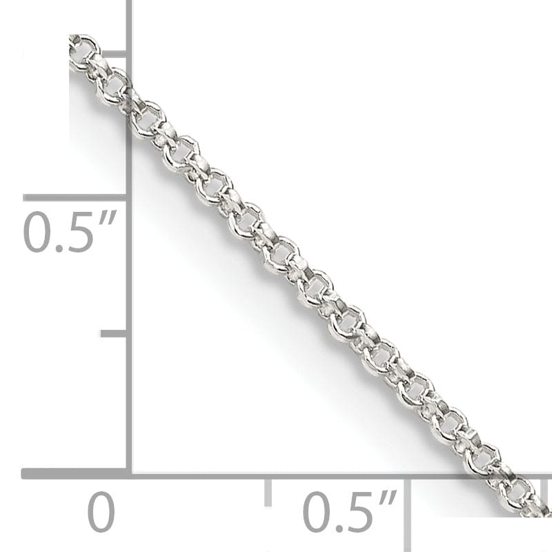 Silver Polished Finished 2.17-mm Rolo Chain