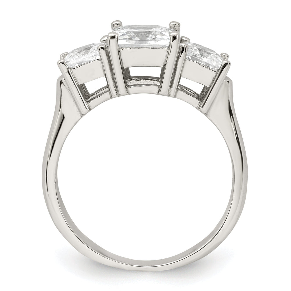 Sterling Silver Square C.Z Engagement Ring