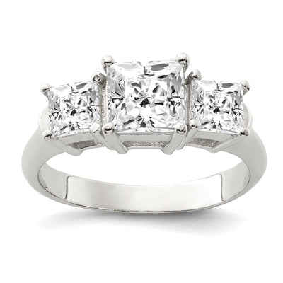 Sterling Silver Square C.Z Engagement Ring at $ 30.66 only from Jewelryshopping.com