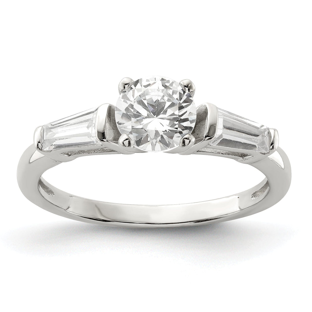 Sterling Silver Round C.Z Engagement Ring