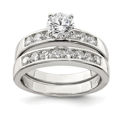 Sterling Silver Cubic Zirconia Band Rings Set at $ 68.92 only from Jewelryshopping.com