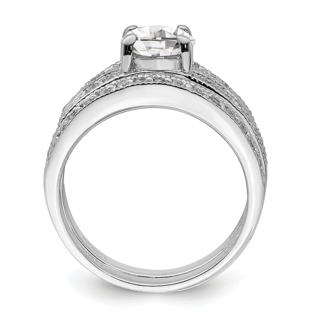 Sterling Silver Cubic Zirconia Band Rings Set