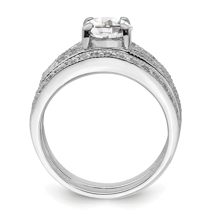 Sterling Silver Cubic Zirconia Band Rings Set