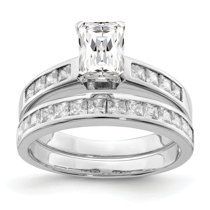 Sterling Silver Cubic Zirconia Band Rings Set