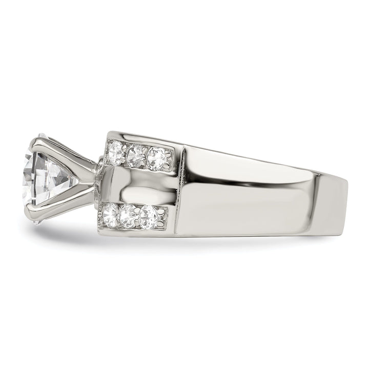 Sterling Silver Solitaire Cubic Zirconia Ring