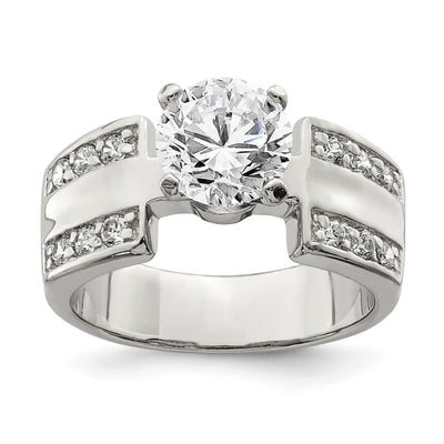 Sterling Silver Solitaire Cubic Zirconia Ring at $ 47.04 only from Jewelryshopping.com
