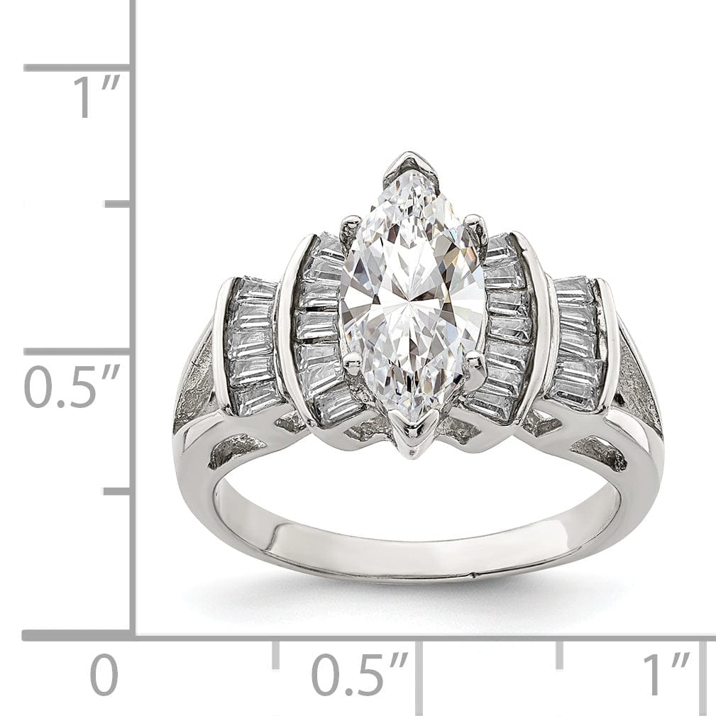 Sterling Silver Fancy Cubic Zirconia Ring