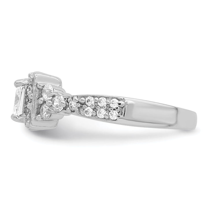 Sterling Silver Square Cubic Zirconia Ring