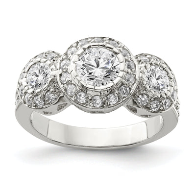 Sterling Silver Cubic Zirconia 3 Stone Ring at $ 61.7 only from Jewelryshopping.com
