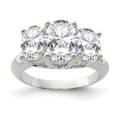 Sterling Silver 3 Stone Cubic Zirconia Ring at $ 45.42 only from Jewelryshopping.com
