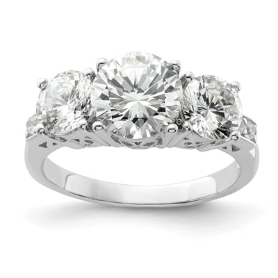 Sterling Silver 3 Stone Cubic Zirconia Ring at $ 39.7 only from Jewelryshopping.com