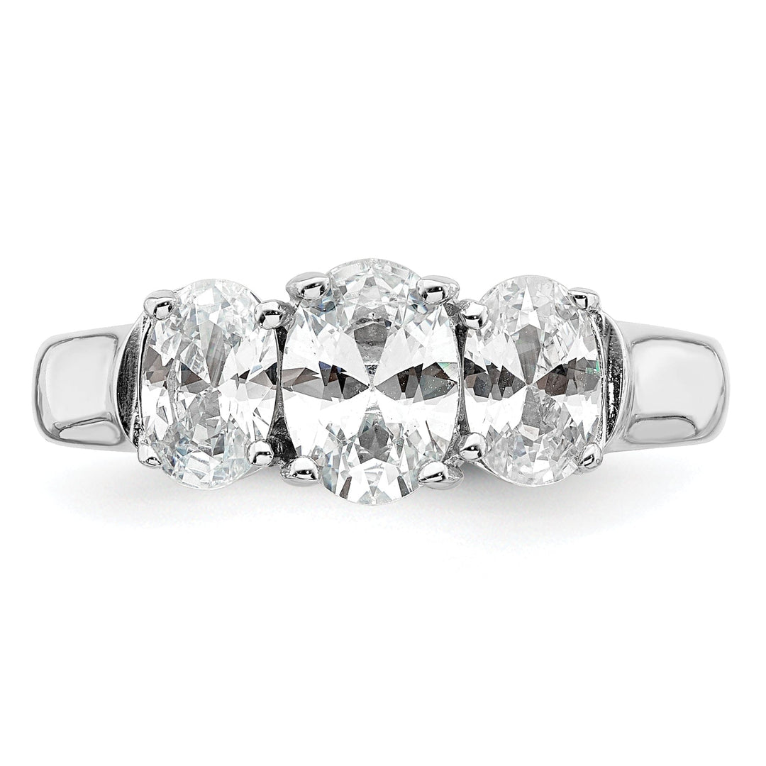 Sterling Silver 3 Stone Cubic Zirconia Ring