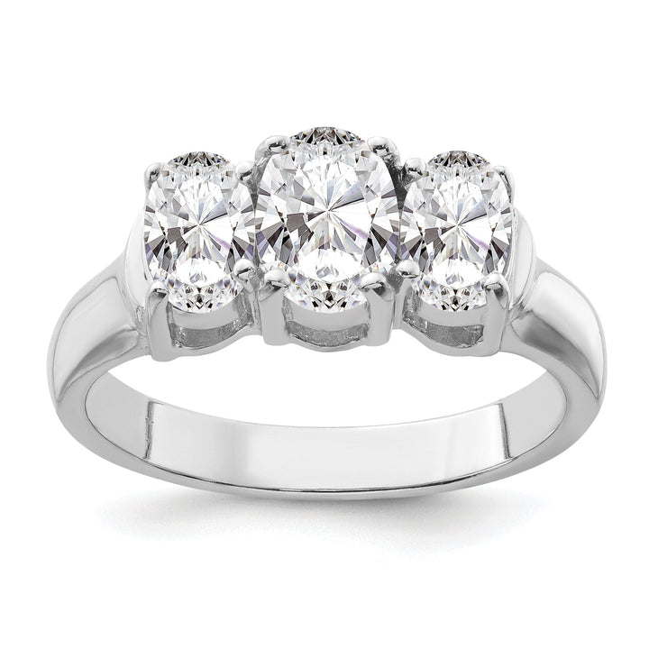 Sterling Silver 3 Stone Cubic Zirconia Ring