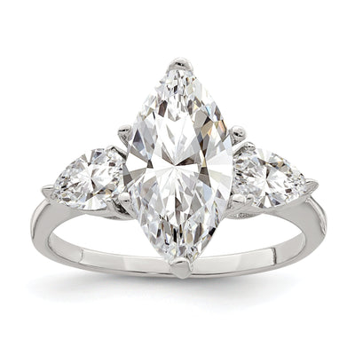 Sterling Silver Diamond Shaped Cubic Zirconia Ring at $ 27.82 only from Jewelryshopping.com