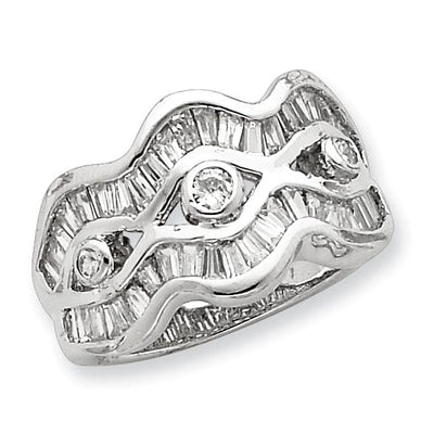 Sterling Silver Fancy Cubic Zirconia Ring at $ 50 only from Jewelryshopping.com
