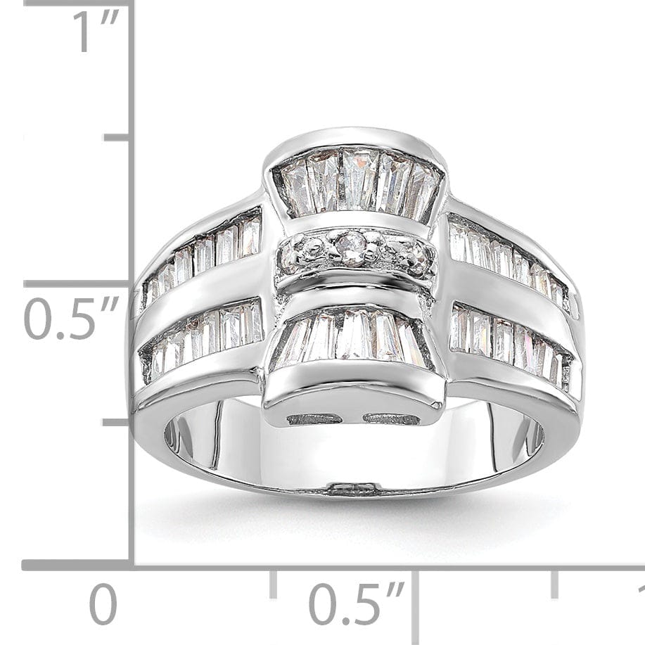 Sterling Silver Fancy Cubic Zirconia Ring