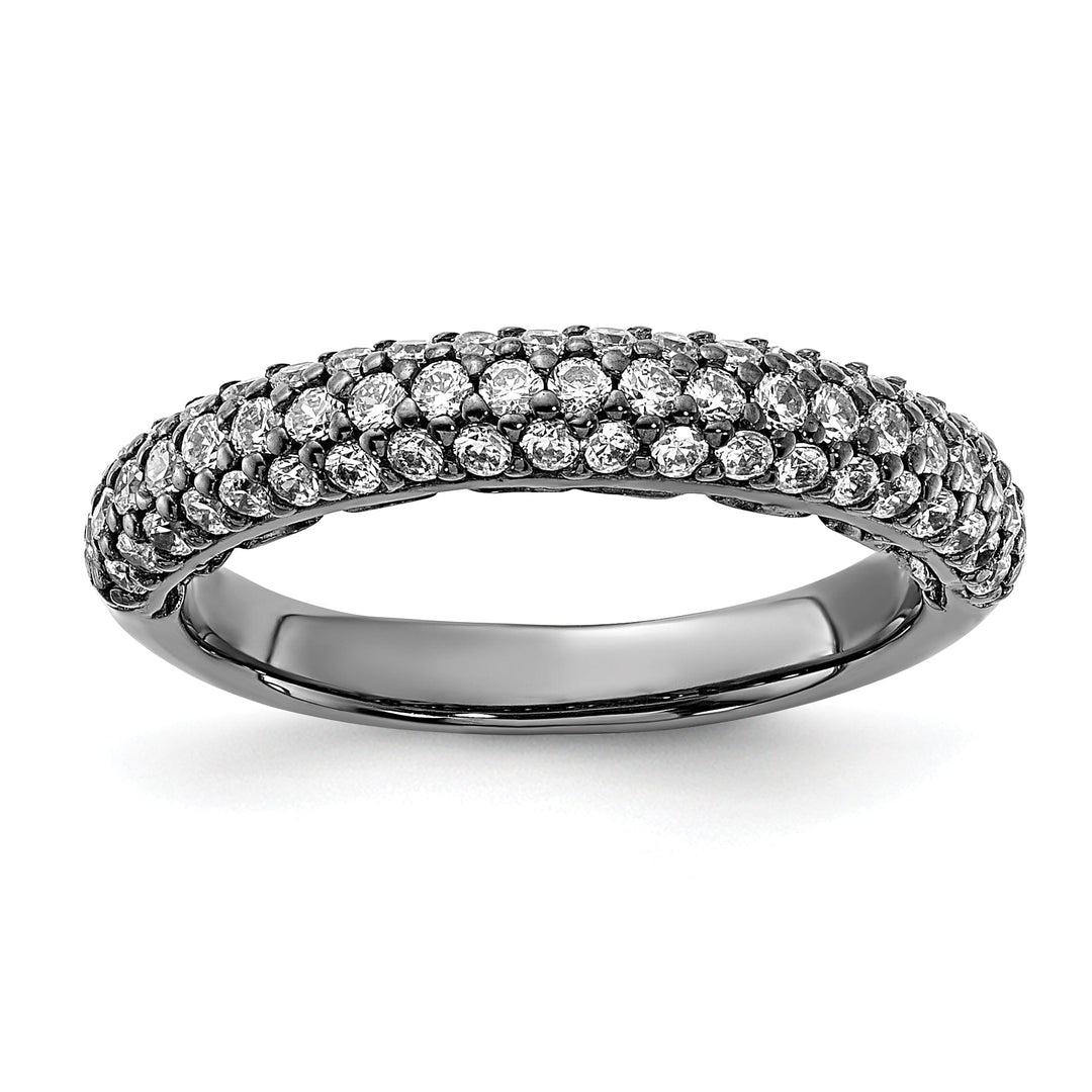 Sterling Silver Pave 61 Stone CZ Ring