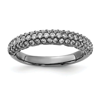 Sterling Silver Pave 61 Stone CZ Ring at $ 36 only from Jewelryshopping.com